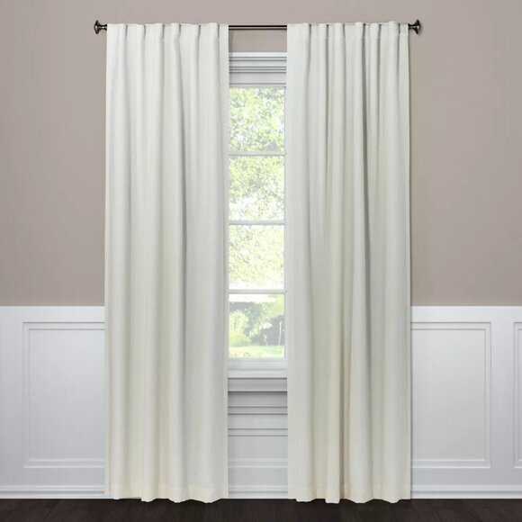Threshold Aruba White Single Blackout & Rod Pocket Curtain Panel 50" x 95" - Picture 1 of 6